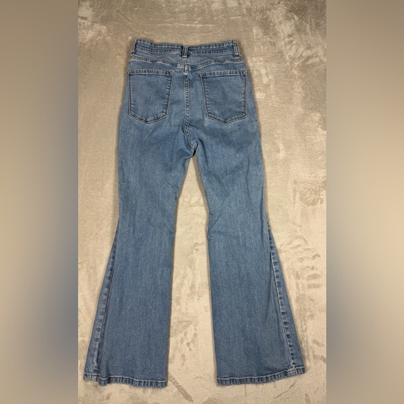 Amuse Society Bootcut Flare Cropped Cotton Blend Zip Fly Blue Jean Denim Size 27 - Picture 10 of 16